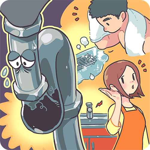 排水管の流れが悪化しSOSを発する様子のイラスト